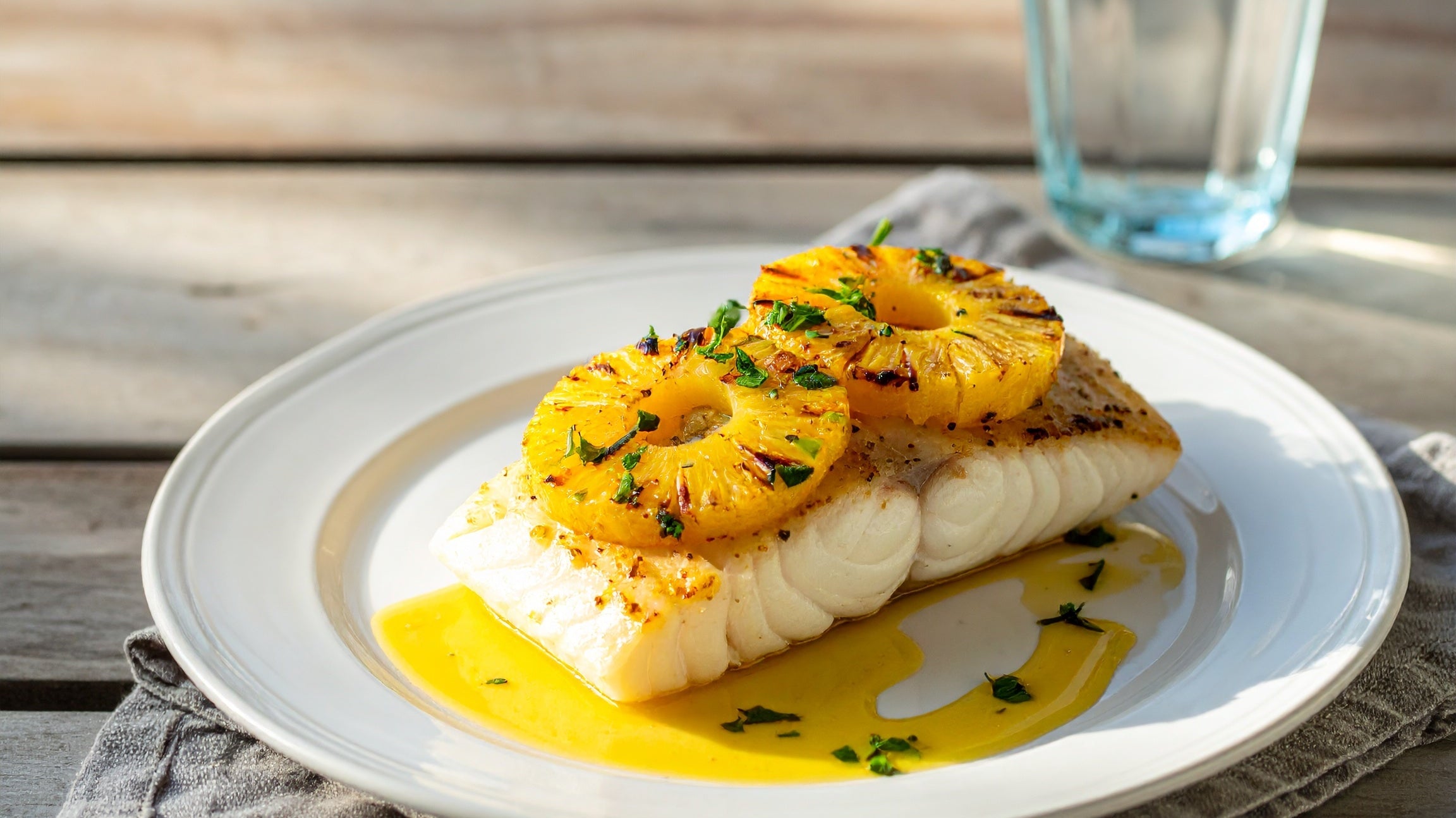 Seared Gulf Grouper with Citrus Butter & Grilled Pineapple