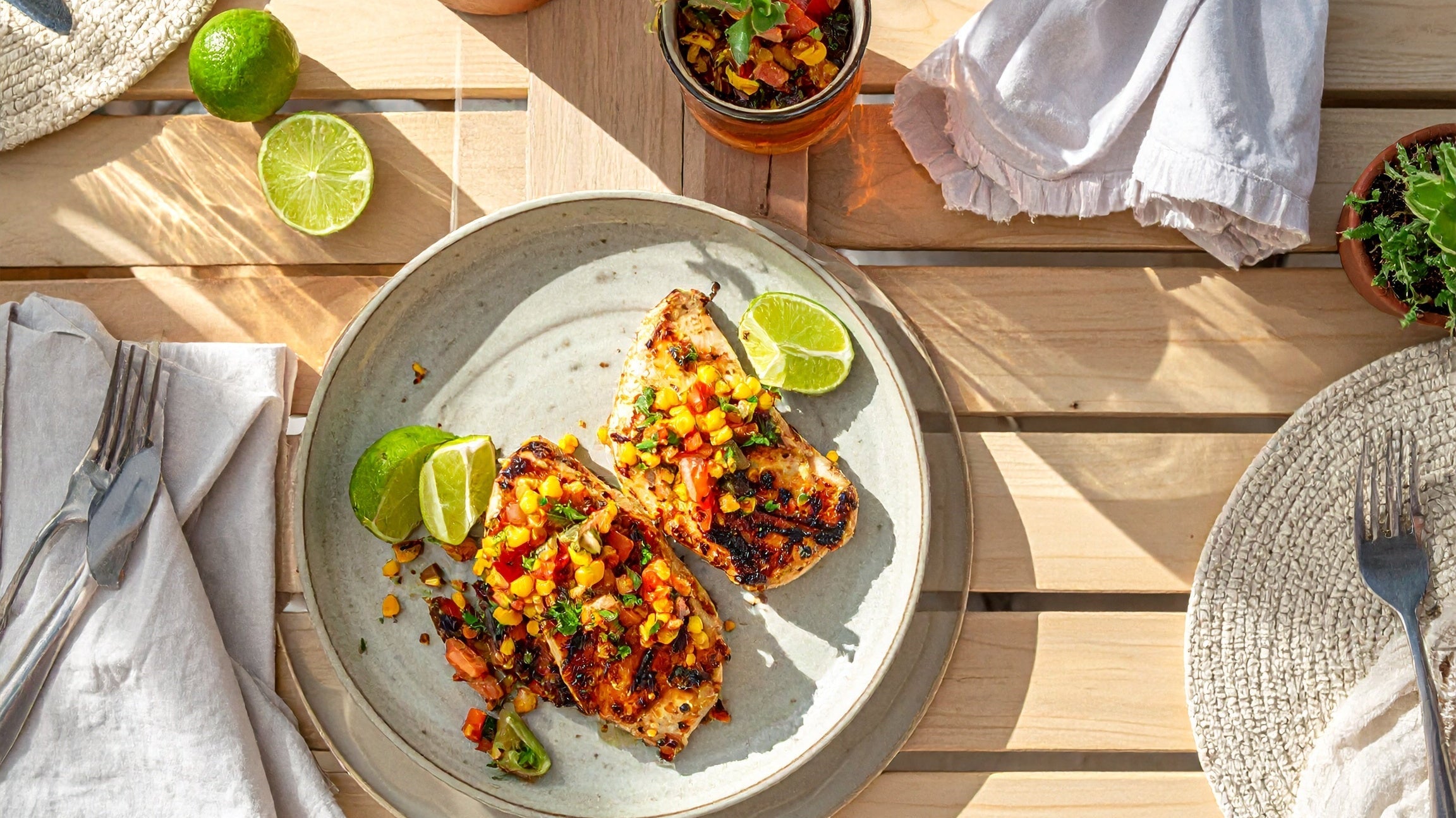 Key Lime Chicken Thighs with Sweet Corn Salsa