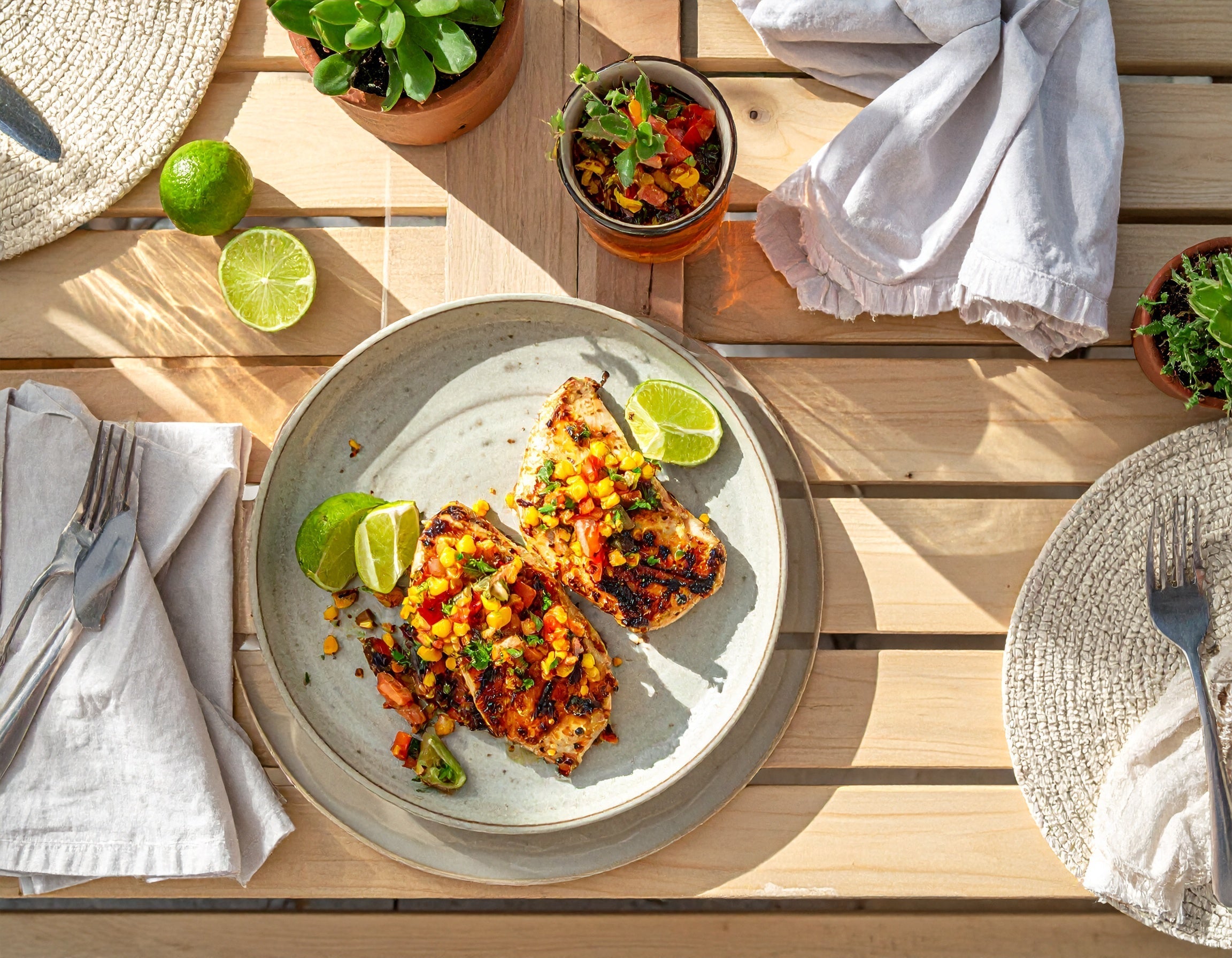 Key Lime Chicken Thighs with Sweet Corn Salsa